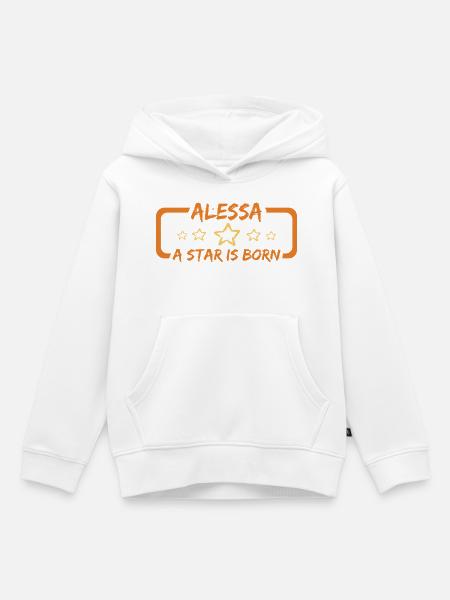 Geschenk Alessa - Kinder Premium Organic Hoodie - Weiß