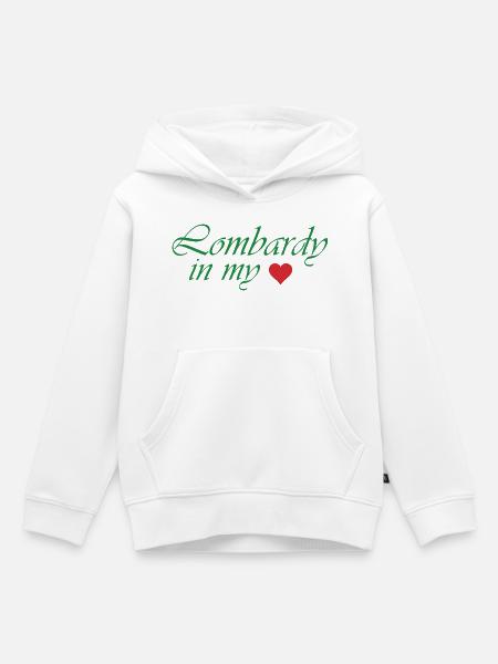 Lombardy Heart Skriptdesign - Kinder Premium Organic Hoodie - Weiß