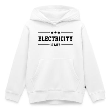 Electricity is Life: Energy and Passion! - Kids Premium Organic Hoodie - white - Front - AI Model Kid Female (0cm)