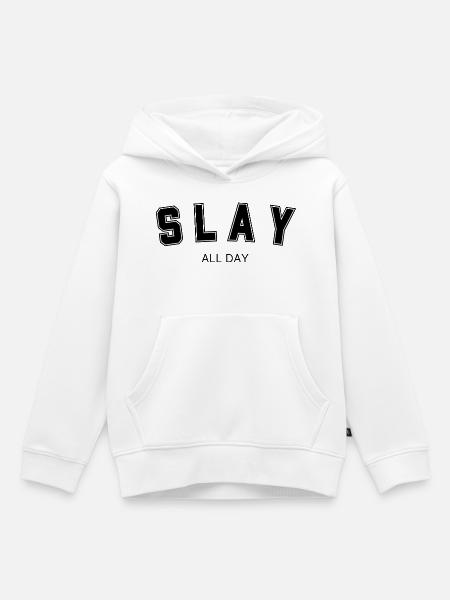 SLAY Trikot - Kinder Premium Organic Hoodie - Weiß