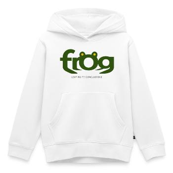 FROG – Tirer directement des conclusions - Sweat Premium à capuche enfant bio - blanc - Devant - AI Model Kid Female (0cm)