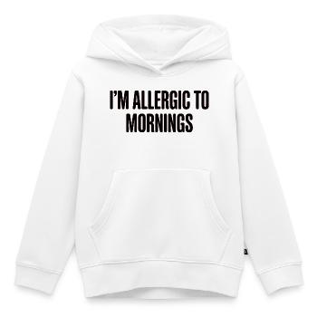 Vintage auquel je suis allergique le matin - Sweat Premium à capuche enfant bio - blanc - Devant - AI Model Kid Female (0cm)