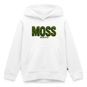 MOSS – Wächst in mir | Botanisches Wortspiel - Kinder Premium Organic Hoodie - Weiß - Vorne - AI Model Kid Female (0cm)