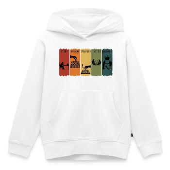 Retro Schachschritte Eröffnungsstrategie Schachmatt - Kinder Premium Organic Hoodie - Weiß - Vorne - AI Model Kid Female (0cm)