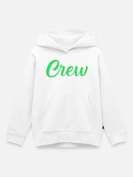 Crew Neon Script - Kinder Premium Organic Hoodie - Weiß