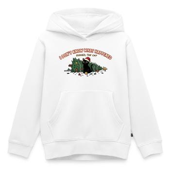 Weihnachtskatze Baum umgeworfen Lustiger Spruch - Kinder Premium Organic Hoodie - Weiß - Vorne - AI Model Kid Female (0cm)