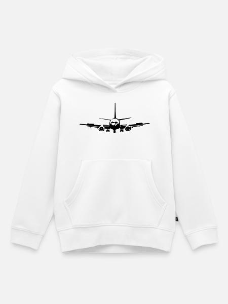 Passagierflugzeug - Kinder Premium Organic Hoodie - Weiß