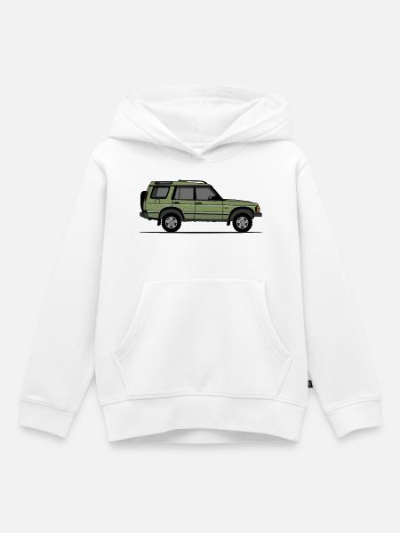 Entdeckung 2 Grün - Kinder Premium Organic Hoodie - Weiß