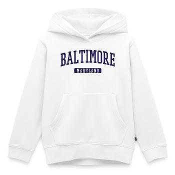 Baltimore Maryland Vintage Arc Print - Kinder Premium Organic Hoodie - Weiß - Vorne - AI Model Kid Female (0cm)