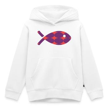 FISCH. GEDÄCHTNIS. SARDINE. APRILSCHERZ - Kinder Premium Organic Hoodie - Weiß - Vorne - AI Model Kid Female (0cm)