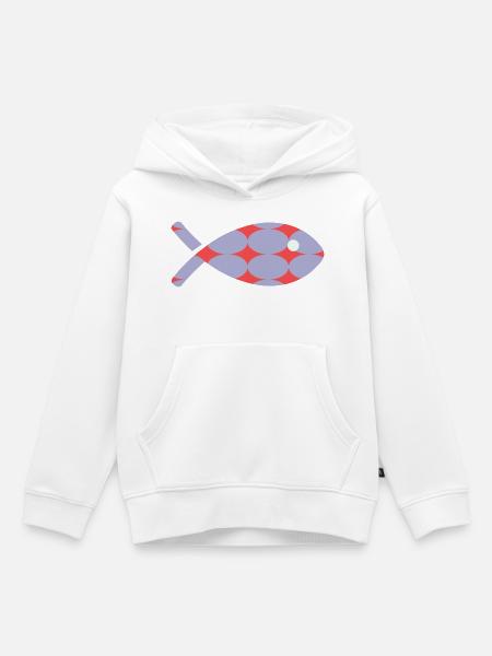 FISCH - Kinder Premium Organic Hoodie - Weiß