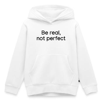 Soyez réel, pas blanc parfait - Sweat Premium à capuche enfant bio - blanc - Devant - AI Model Kid Female (0cm)