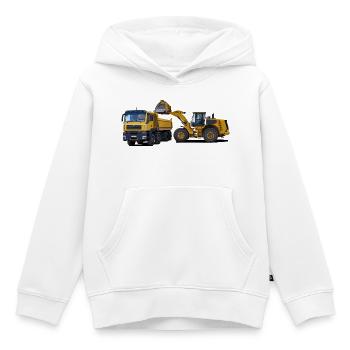 Truck with wheel loader - Kids Premium Organic Hoodie - white - Front - AI Model Kid Female (0cm)