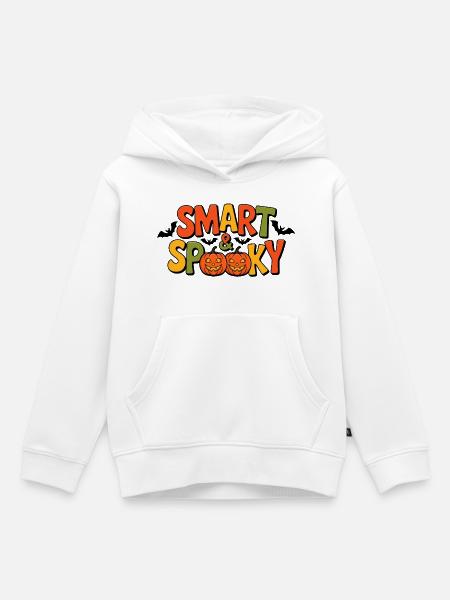 Smart & Spooky Halloween Design - Kinder Premium Organic Hoodie - Weiß