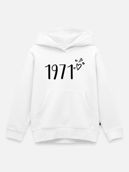 1971 - Kinder Premium Organic Hoodie - Weiß
