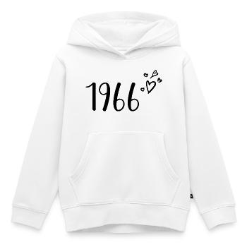 1966 - Kinder Premium Organic Hoodie - Weiß - Vorne - AI Model Kid Female (0cm)