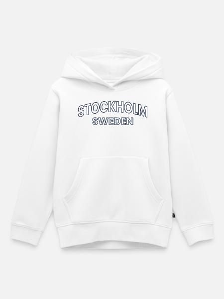 Stockholm – Schweden Textgestaltung - Kinder Premium Organic Hoodie - Weiß