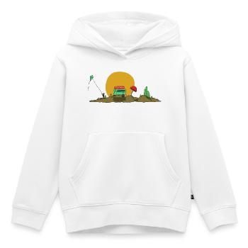Sunny Summer Day Eisdiele und Drachen - Kinder Premium Organic Hoodie - Weiß - Vorne - AI Model Kid Female (0cm)