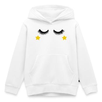 Conception des cils - Sweat Premium à capuche enfant bio - blanc - Devant - AI Model Kid Female (0cm)