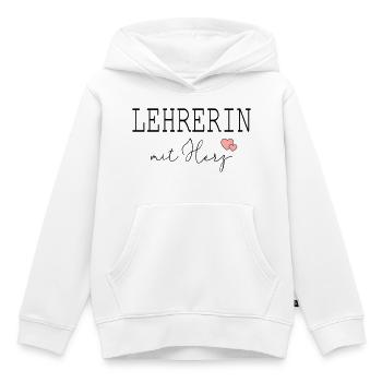 Lehrerin mit Herz - Kinder Premium Organic Hoodie - Weiß - Vorne - AI Model Kid Female (0cm)