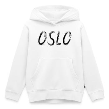 Oslo en pinceau urbain Noir - Sweat Premium à capuche enfant bio - blanc - Devant - AI Model Kid Female (0cm)