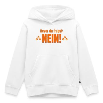 bevor du fragst nein - Kinder Premium Organic Hoodie - Weiß - Vorne - AI Model Kid Female (0cm)