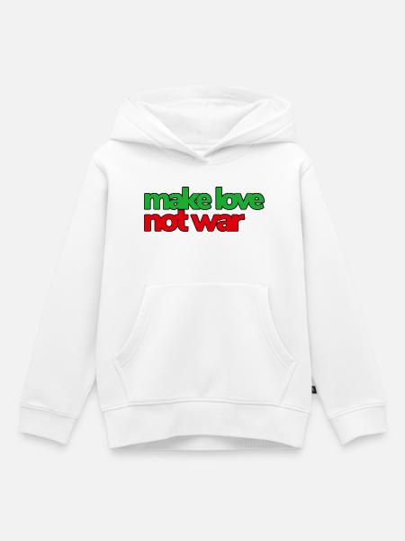 Make Love Not War - Kinder Premium Organic Hoodie - Weiß