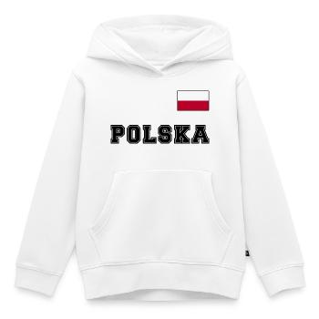 Polen Trikot Look – POLSKA mit Fahne bzw. Flagge - Kinder Premium Organic Hoodie - Weiß - Vorne - AI Model Kid Female (0cm)