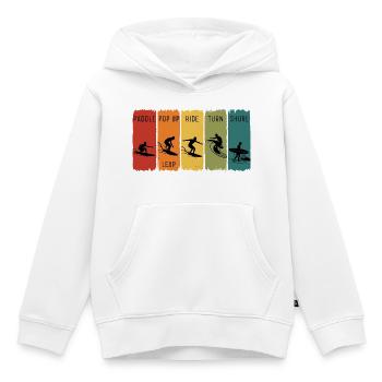 Retro-Surf-Stufen Paddel-Pop-up-Fahrt Ufer - Kinder Premium Organic Hoodie - Weiß - Vorne - AI Model Kid Female (0cm)