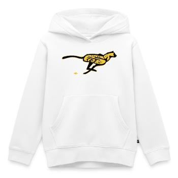 Schnelles, gezogenes Wort - Kinder Premium Organic Hoodie - Weiß - Vorne - AI Model Kid Female (0cm)
