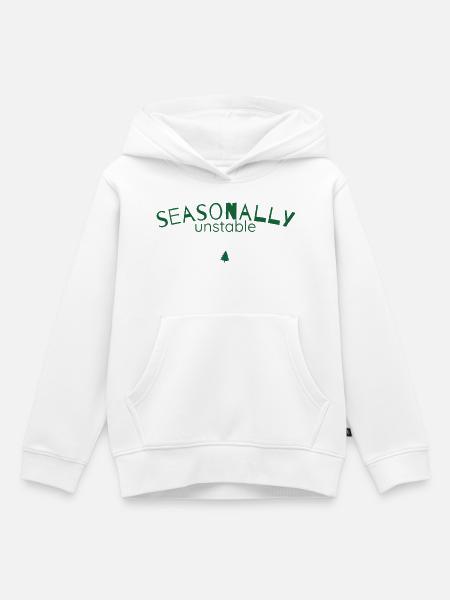 Seasonally Unstable – Humor Weihnachtsstatement - Kinder Premium Organic Hoodie - Weiß