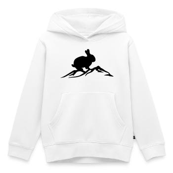 Lapin sur la montagne - Sweat Premium à capuche enfant bio - blanc - Devant - AI Model Kid Female (0cm)