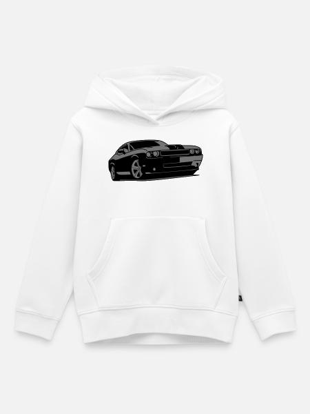 Klassisches Muscle-Car - Kinder Premium Organic Hoodie - Weiß