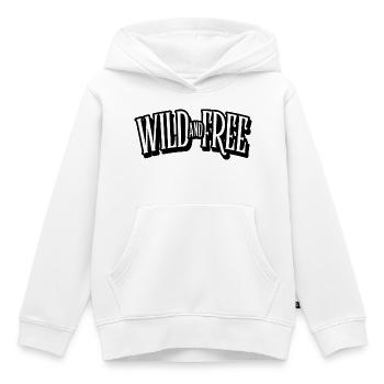 sauvage et libre - Sweat Premium à capuche enfant bio - blanc - Devant - AI Model Kid Female (0cm)