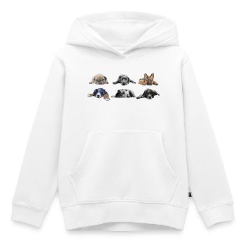 Carlin Labrador Berger allemand Bouledogue Bernois Pointer - Sweat Premium à capuche enfant bio - blanc - Devant - AI Model Kid Female (0cm)