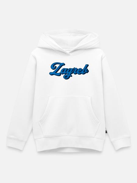Zagreb Script Logo Stil - Kinder Premium Organic Hoodie - Weiß
