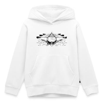 Bateau à rames de course - Sweat Premium à capuche enfant bio - blanc - Devant - AI Model Kid Female (0cm)