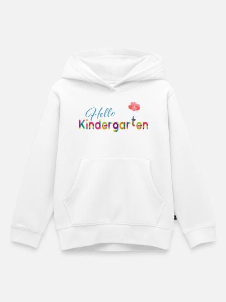 Hello Kindergarten - Kinder Premium Organic Hoodie - Weiß