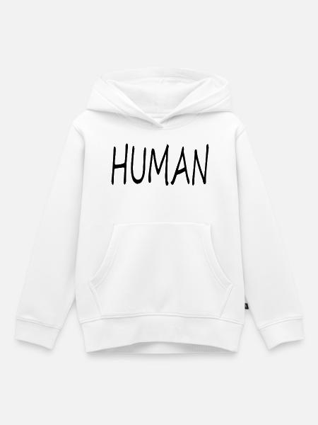 Schriftzug Human LGBT - Kinder Premium Organic Hoodie - Weiß