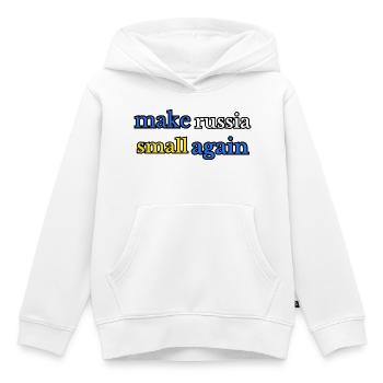 Make russia small again, blue yellow - Kids Premium Organic Hoodie - white - Front - AI Model Kid Female (0cm)