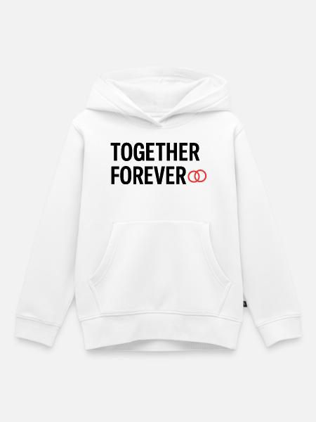 Connected Hearts Love Zitat Design - Kinder Premium Organic Hoodie - Weiß
