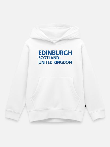 Edinburgh – Schottland Textdesign - Kinder Premium Organic Hoodie - Weiß
