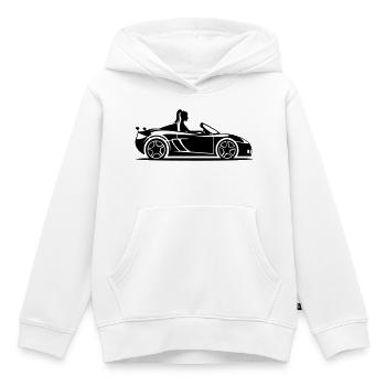 Cabrio Auto Pkw Frau - Kinder Premium Organic Hoodie - Weiß - Vorne - AI Model Kid Female (0cm)