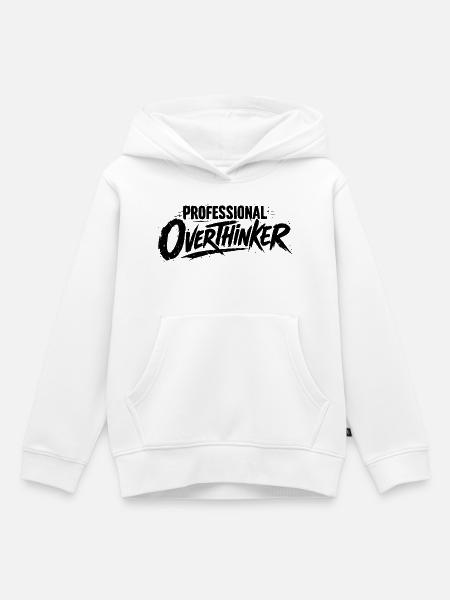 PROFESSIONAL OVERTHINKER Grunge - Kinder Premium Organic Hoodie - Weiß