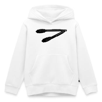 Silhouette des pinces barbecue - Sweat Premium à capuche enfant bio - blanc - Devant - AI Model Kid Female (0cm)