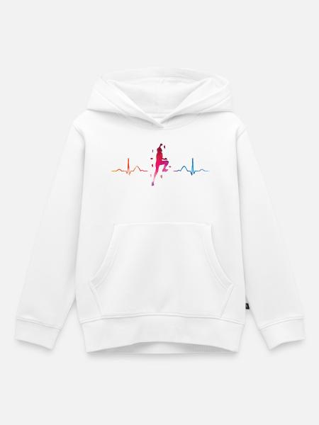 Boulderer Herzschlag Boulder Bouldern - Kinder Premium Organic Hoodie - Weiß