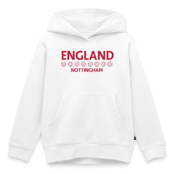 Nottingham England Fußballemblem - Kinder Premium Organic Hoodie - Weiß - Vorne - AI Model Kid Female (0cm)
