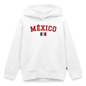 Drapeau du Mexique Rouge - Sweat Premium à capuche enfant bio - blanc - Devant - AI Model Kid Female (0cm)
