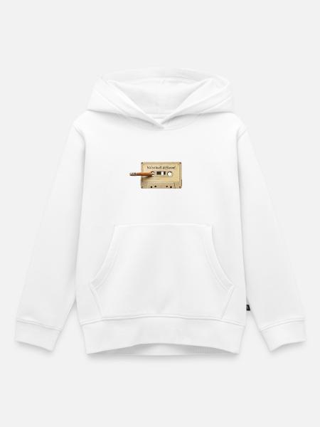 Wir sind anders Kassette Retro - Kinder Premium Organic Hoodie - Weiß