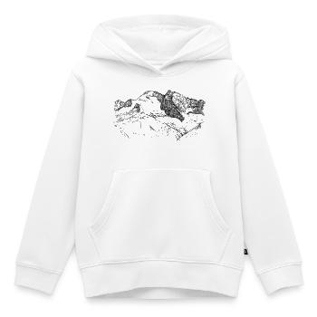 Olperer Zillertaler Tirol Alps Summit Design - Kids Premium Organic Hoodie - white - Front - AI Model Kid Female (0cm)